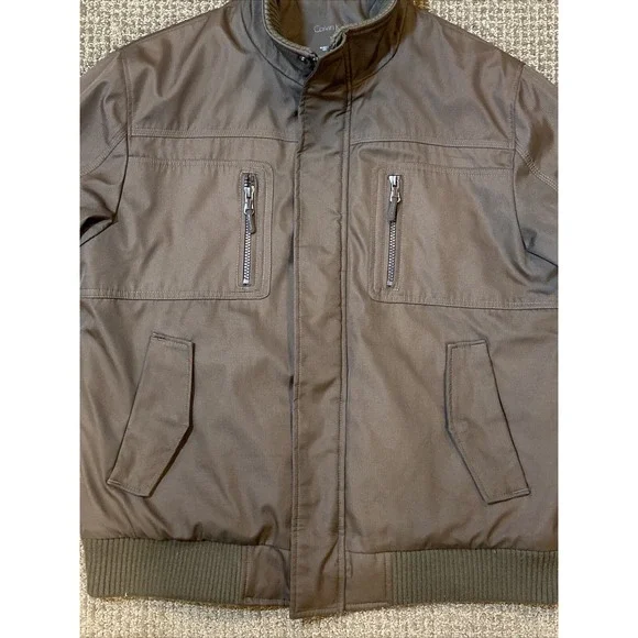 Calvin Klein Mens Ski Bomber Jacket Medium Brown - Picture 8 of 16